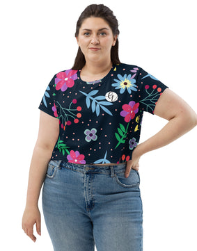 Colorful ditsy All-Over Print Crop Tee