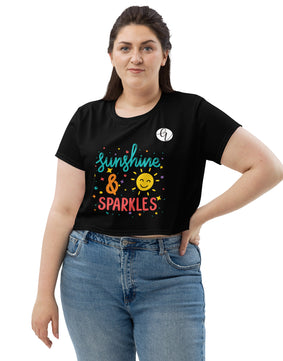 Sunshine sparkles All-Over Print Crop Tee