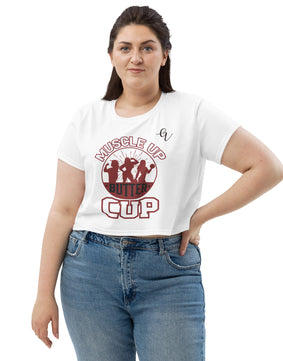 Muscle up butter cup All-Over Print Crop Tee