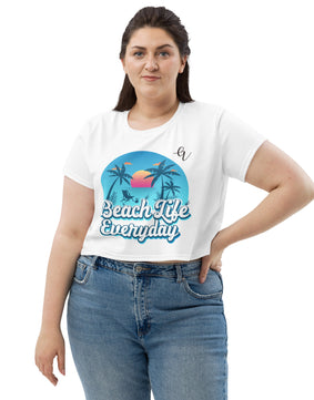 Beach life All-Over Print Crop Tee