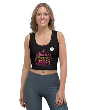 Purses puppies and pizza Crop Top