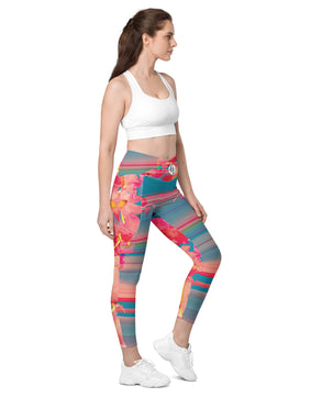 Barbie pattern Crossover leggings with pockets