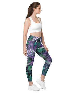 Multicolored Crossover leggings with pockets