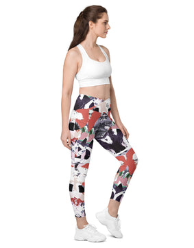 Street art Crossover leggings with pockets