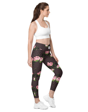 Pink rose apparel Crossover leggings with pockets