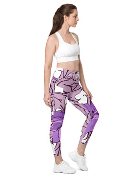 Lotus flower Crossover leggings with pockets