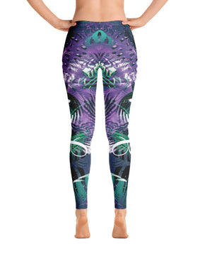 Purple leaves floral Leggings