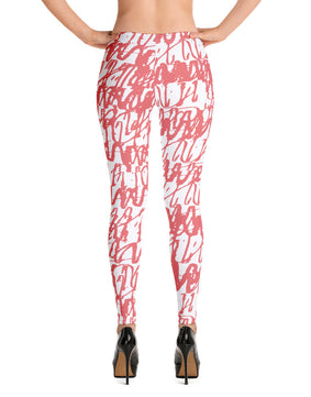 Red white vintage Leggings