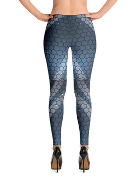 Blue hexagon Leggings