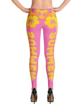 Yellow pink summers Leggings