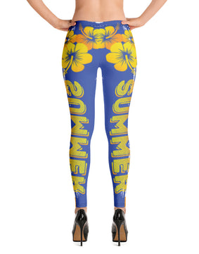 Blue yellow summers Leggings