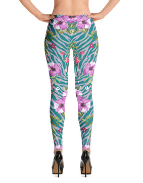 Orchid floral pattern Leggings