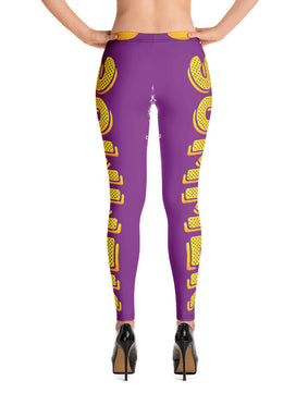 Yellow purple summers Leggings