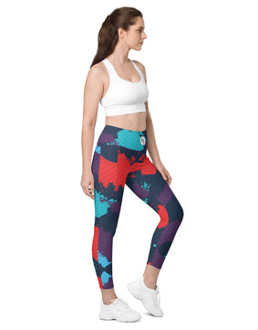 Geo wave pattern Leggings with pockets