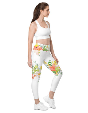 Spring floral Leggings with pockets