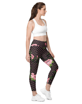 Pink rose apparel Leggings with pockets