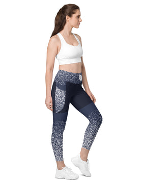 Sparkling greyish blue Leggings with pockets