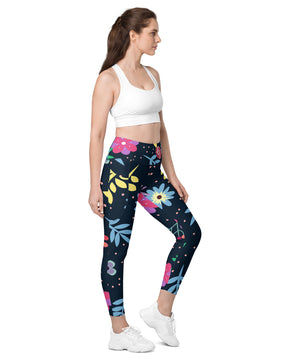 colorful ditsy Leggings with pockets