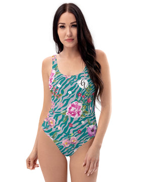 Orchid floral pattern One-Piece Swimsuit