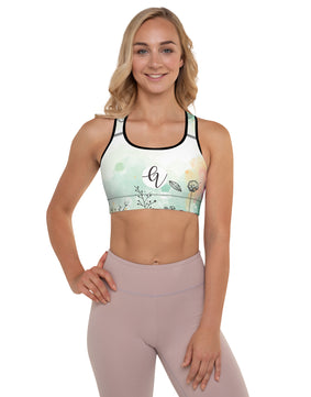 Flower floral Padded Sports Bra