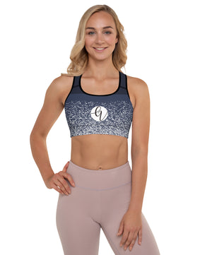 Greyish sparkling Padded Sports Bra