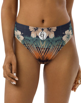 Faded color high-waisted bikini bottom