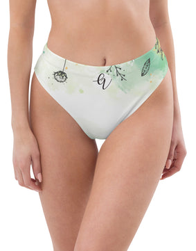 Floral fleece high-waisted bikini bottom