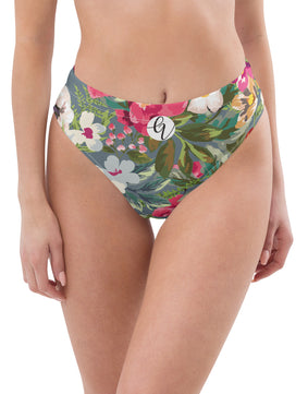 Floral garden high-waisted bikini bottom