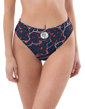 Blue shades high-waisted bikini bottom