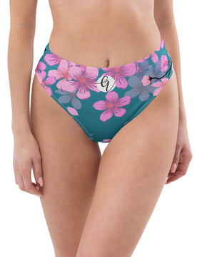 Cherry blossom high-waisted bikini bottom