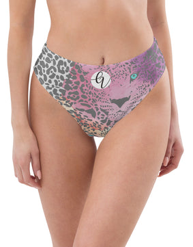 Cheetah print high-waisted bikini bottom