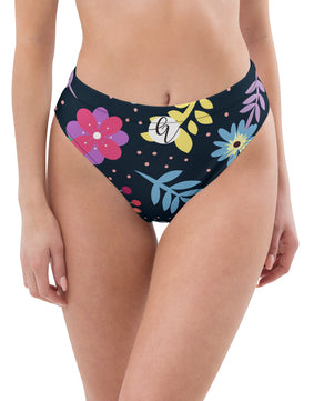 Ditzy colourful high-waisted bikini bottom