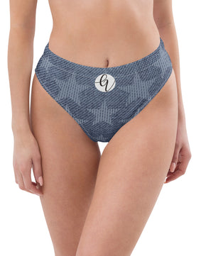 Greyish stars high-waisted bikini bottom