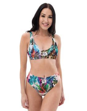 Multicolored high-waisted bikini