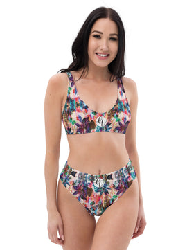 Multicoloured high-waisted bikini