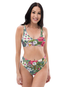 Wild floral Recycled high-waisted bikini