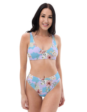 Floral blossom Recycled high-waisted bikini