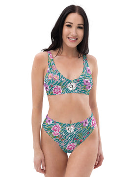 Orchid floral high-waisted bikini