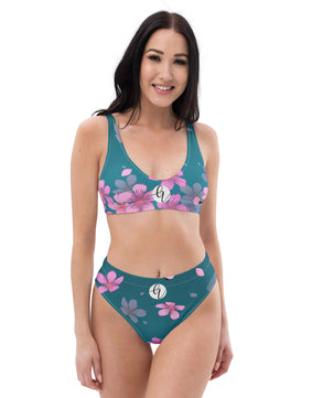 Floral blossom high-waisted bikini