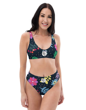 Ditzy colourful high-waisted bikini