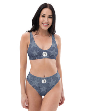 grey stars high-waisted bikini