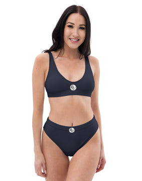 Black coloured high-waisted bikini