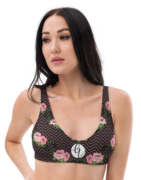 Peach garden padded bikini top