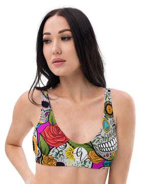 Dead sugar skull padded bikini top