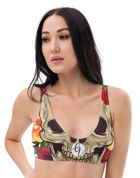 Dead sugar skull padded bikini top