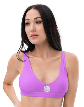 Purple coloured padded bikini top