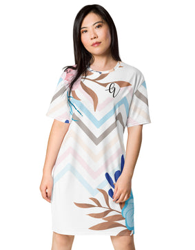 Peach petals T-shirt dress