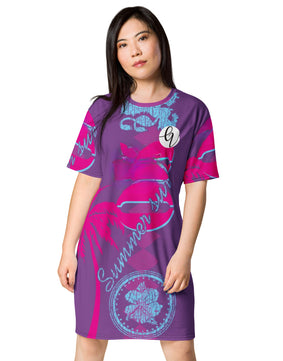 Purple T-shirt dress