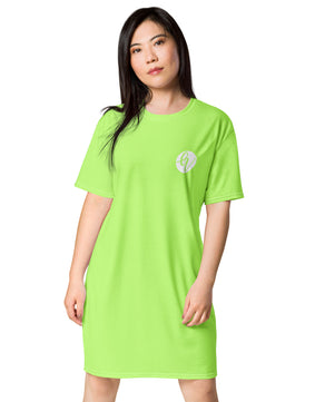 Neon green coloured T-shirt dress