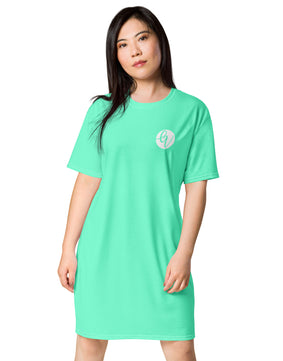 Neon green coloured T-shirt dress